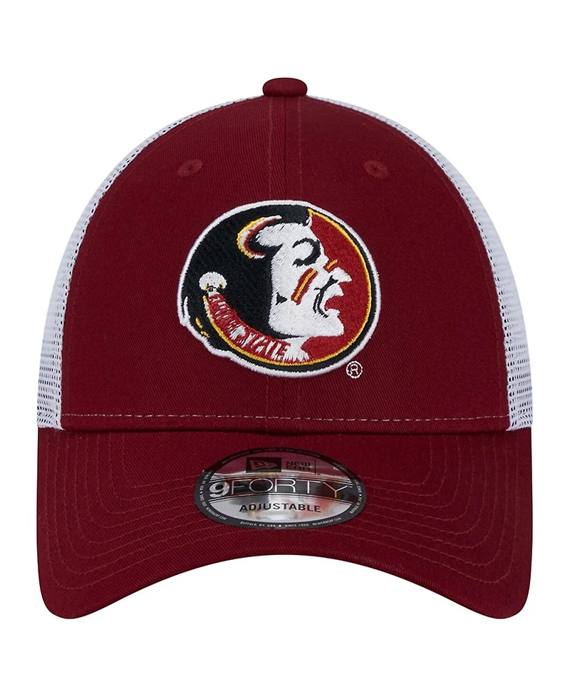 New Era Men's Garnet Florida State Seminoles Trucker 9FORTY Adjustable Hat