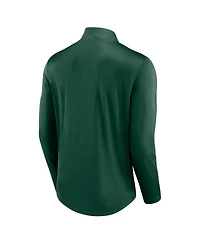 Fanatics Men's Green Miami Hurricanes Quarterback Mock Neck Quarter-Zip Top