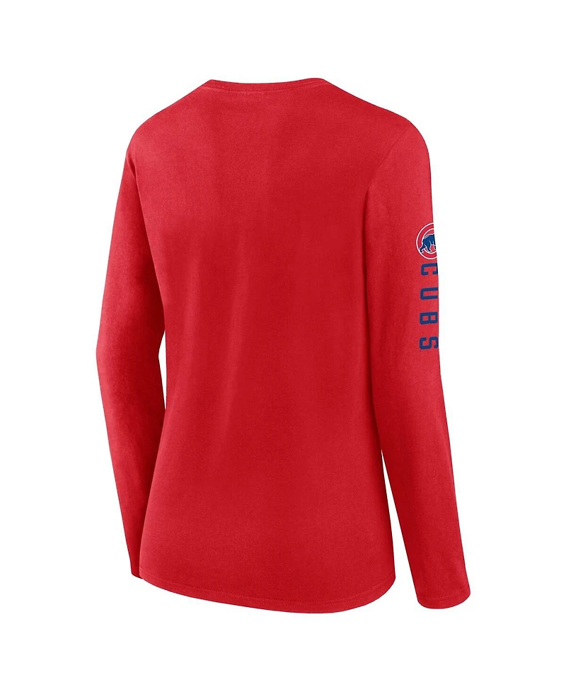 Fanatics Women's Red Chicago Cubs Team Long Sleeve T-Shirt