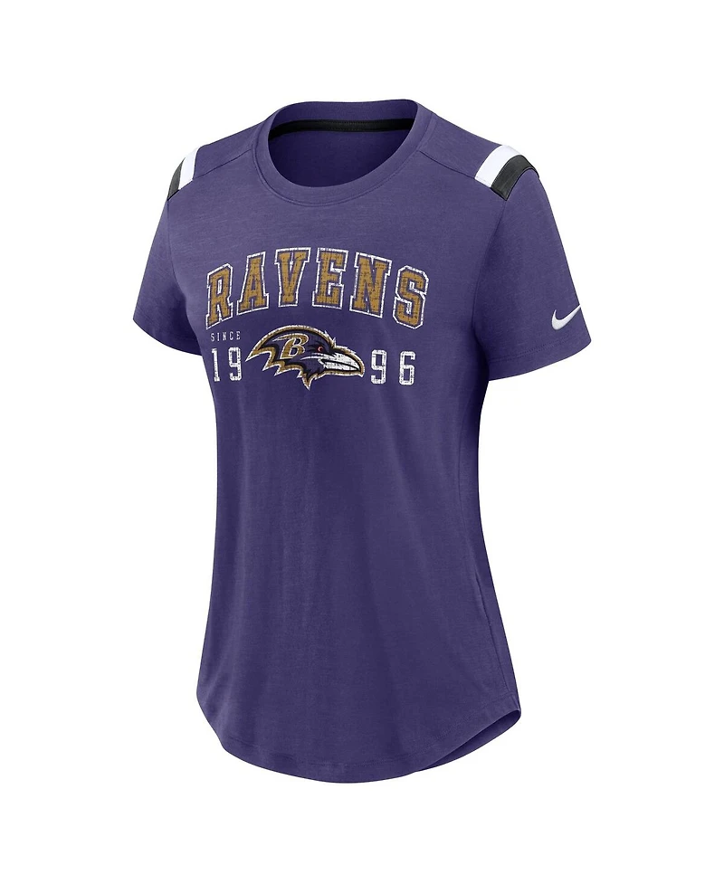 Nike Women's Purple Baltimore Ravens Historic Slub Fashion T-Shirt