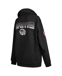 Fisll Men's Black Winston-Salem State Rams Puff Print Sliced Pullover Hoodie