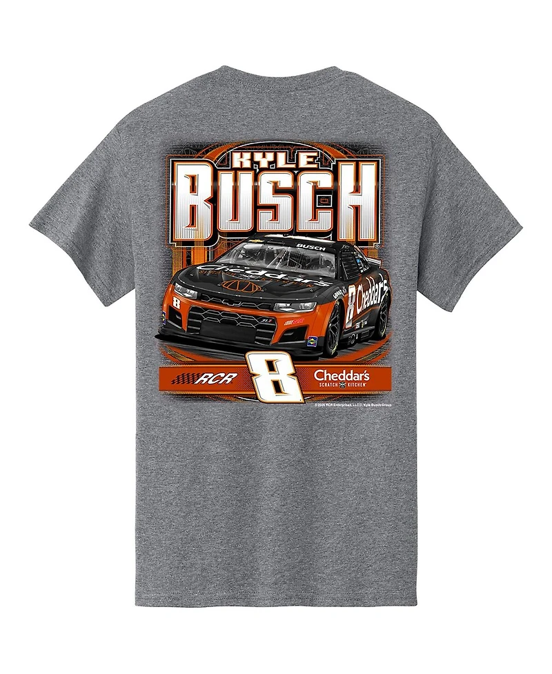 Richard Childress Racing Team Collection Men's Heather Gray Kyle Busch Cheddar's Car T-Shirt