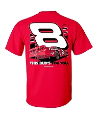 Jr Motorsports Official Team Apparel Men's Red Dale Earnhardt Jr. Budweiser Car T-Shirt