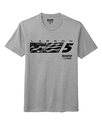Hendrick Motorsports Team Collection Men's Heather Gray Kyle Larson Flag Tri-Blend T-Shirt