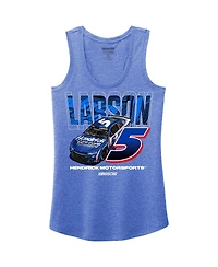 Hendrick Motorsports Team Collection Women's Heather Royal Kyle Larson Name Number Racerback Tri-Blend Tank Top
