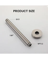 304 Stainless Steel Round Shower Arm with Universal 1/2" Npt Thread, Easy