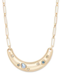 I.n.c. International Concepts Gold-Tone Crystal & Imitation Pearl Curved Bar Statement Necklace, 16-1/2" + 3" extender, Exclusively at Macy's