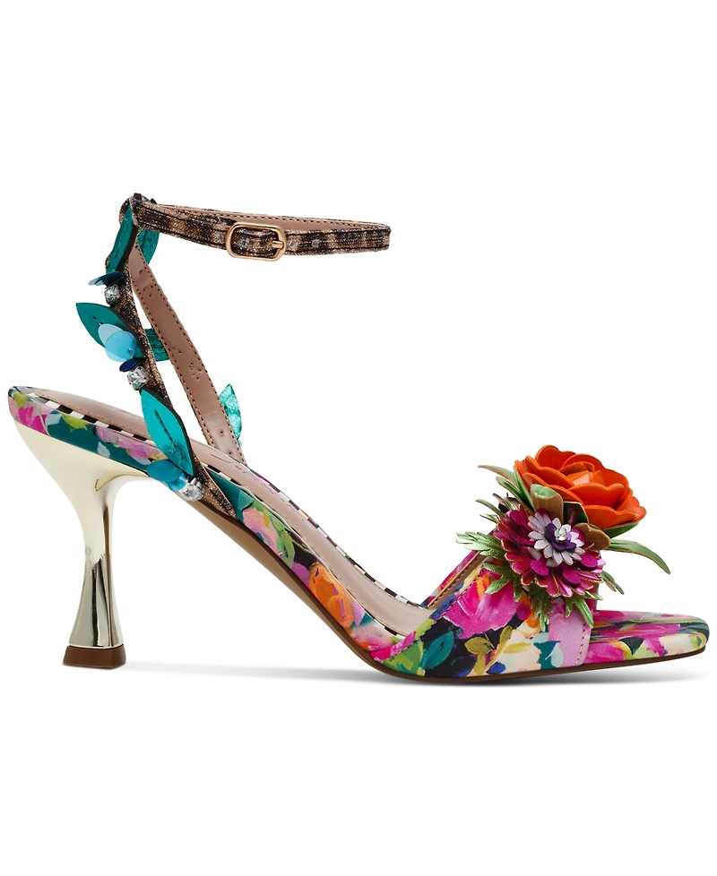 Betsey Johnson Women's Karra Flower-Embellished High-Heel Dress Sandals