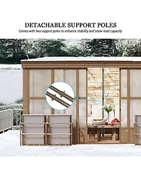 Mondawe 12x14FT Wall Mounted Solarium with Sloping Polycarbonate Roof