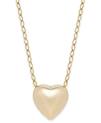 Polished Heart Pendant Necklace in 10k Gold