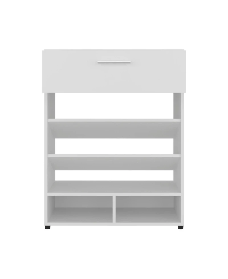 Kearns Shoe Rack, 1 Door, 4 Legs, 5 Shelves, White