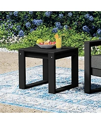 Modern Outdoor Hdpe Rectangle Patio Side Table