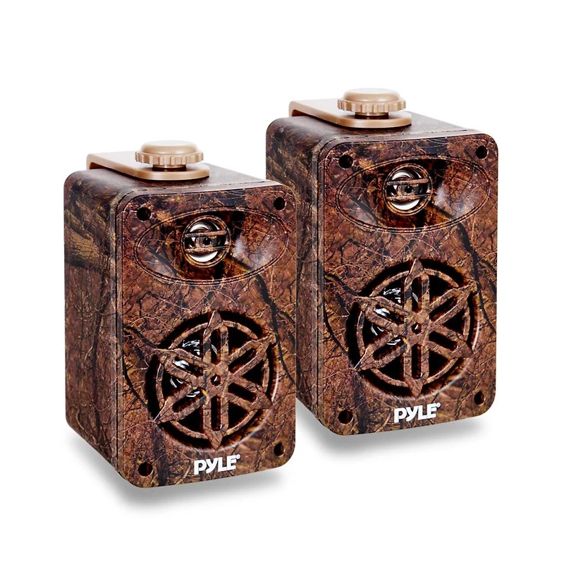Pyle PLMR24DK Compact 3.5” Wall Mount Home Speakers, 3-Way Indoor/Outdoor Speaker System, Camo Style, 200W (Pair)