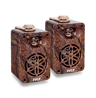 Pyle PLMR24DK Compact 3.5” Wall Mount Home Speakers, 3-Way Indoor/Outdoor Speaker System, Camo Style, 200W (Pair)