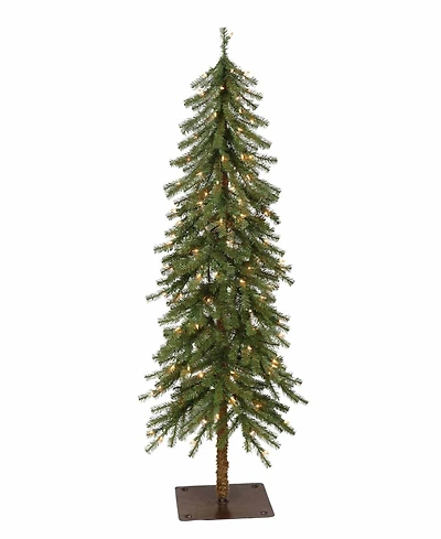 Puleo 4FT Pre-Lit Alpine Artificial Christmas Tree
