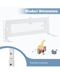 Gouun Foldable Bed Rail Swing Down Baby Bed Guard Rail