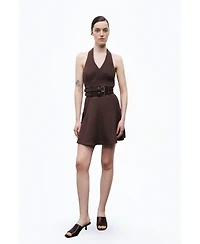 Nocturne Women's Double Belt Detailed Mini Dress