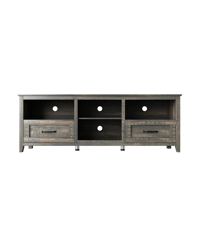 70.08 Inch Tv Stand with 2 Drawers & 4 Storage Shelves Morden Media Console Entertainment Center for Living Room or Bedroom, Grey Walnut