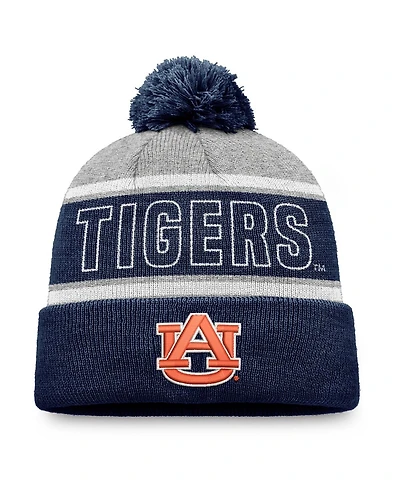 Top of the World Men's True Navy Auburn Tigers Two-Tone Cuffed with Pom Knit Hat