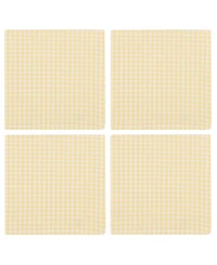 Design Imports Sundress Yellow Gingham Cotton Napkins, Set of 4