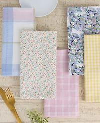 Design Imports Lilac Windowpane Plaid Cotton Napkins, Set of 4