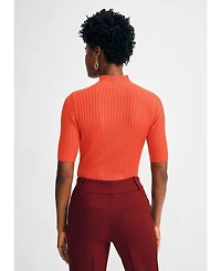 Isaac Mizrahi Women's Poor Boy Mock Sweater