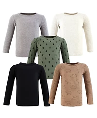 Hudson Baby Boys Warm Long-Sleeve T-Shirt Collection 5-Pack