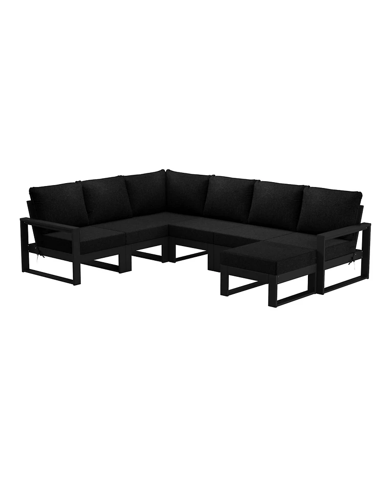7-Piece Outdoor Modular L-Shaped Corner Patio Sectional Sofa Set