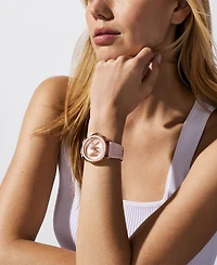Michael Kors Women's Everest Three-Hand Blush Pink Silicone Watch, 40mm