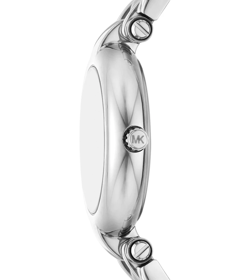 Michael Kors Women's Laney Three-Hand Silver-Tone Stainless Steel Watch, 30mm