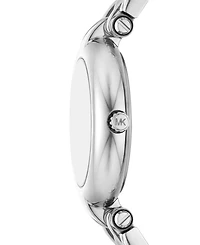 Michael Kors Women's Laney Three-Hand Silver-Tone Stainless Steel Watch, 30mm