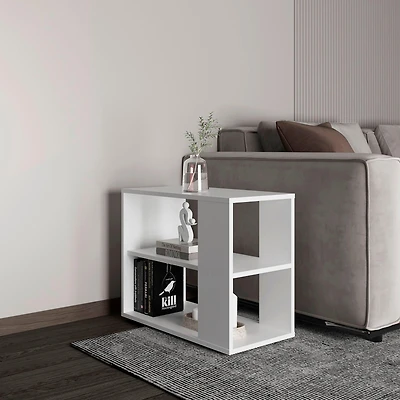 Cavalero Sideboard Table, 4 Legs, 2 Shelves, White