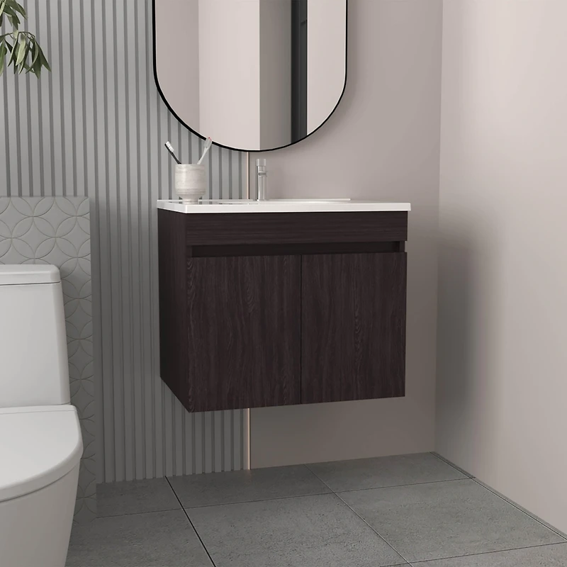 Tarentum Bathroom Vanity, 2 Doors, Shelves, White