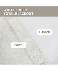 100% Blackout Linen Blend Texture Grommet Curtain Pair(2 Panels