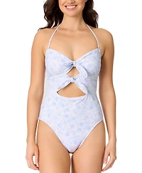 Salt + Cove Juniors' Bow Cutout One-Piece Swimsuit, Exclusively at Macy's