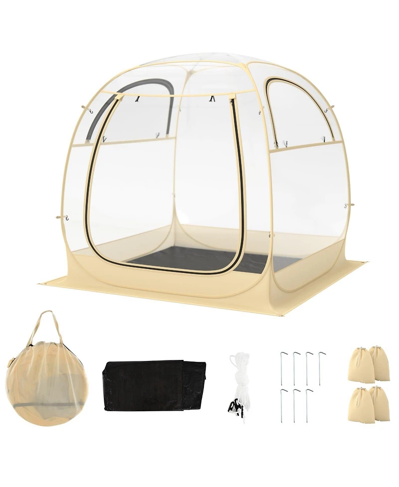 Instant Pop up Sports Tent with Carrying Bag and Floor Mat for 1-2/5-6 People