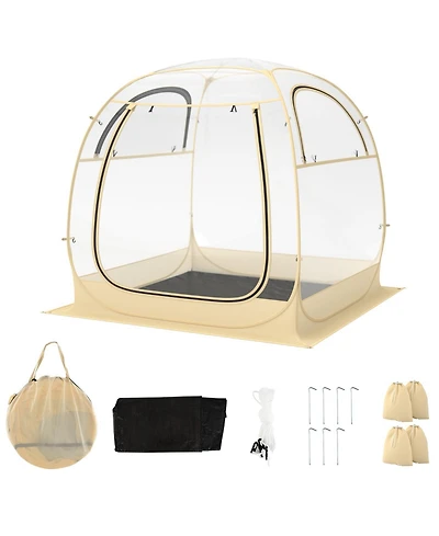 Instant Pop up Sports Tent with Carrying Bag and Floor Mat for 1-2/5-6 People