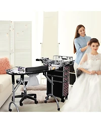 Byootique Folding Manicure Nail Table 4in1 Rolling Makeup Train Case Cb Dusk