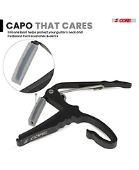 5Core Capo Acoustic Electric Guitar String Clip + 6Pcs Picks Celluloid Carry Bag - Al Blu
