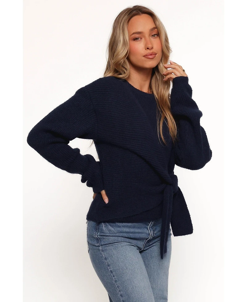 Petal and Pup Women's Ettie Wrap Side Tie Knit Sweater
