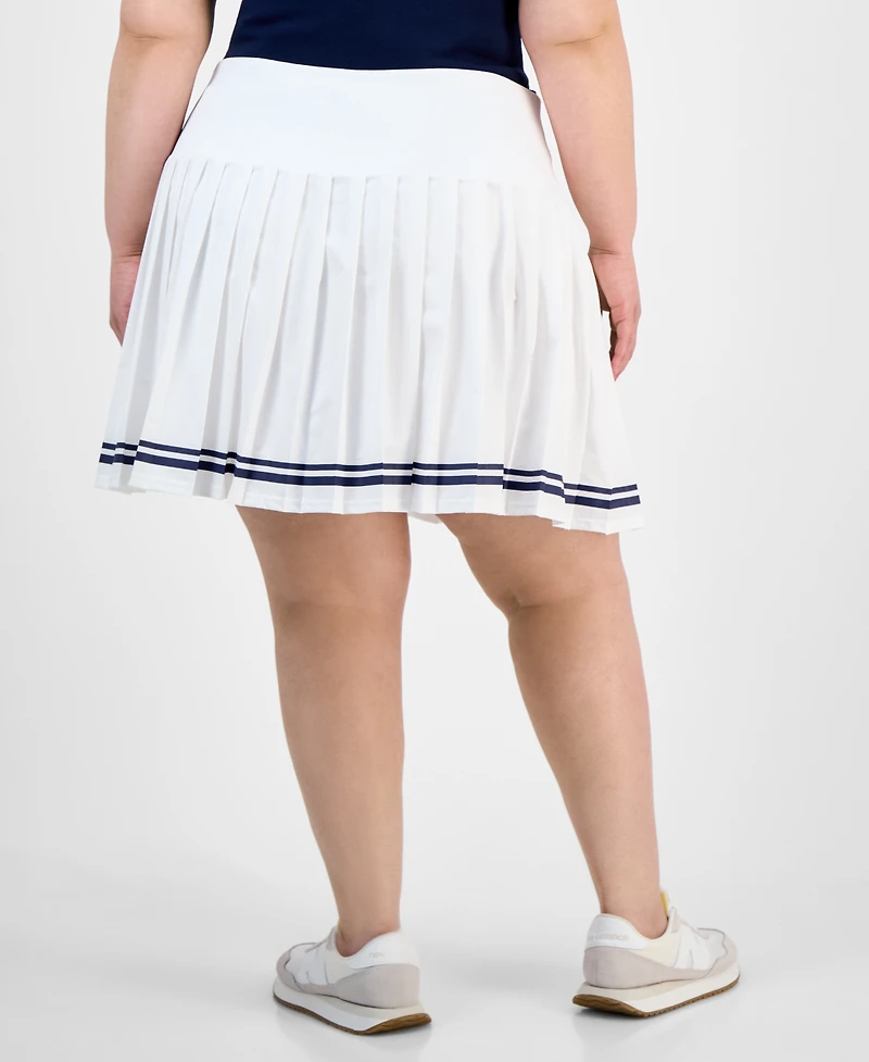 Full Circle Trends Trendy Plus Size Pleated Pull-On Skort