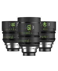 NiSi Athena Prime Cine Add-On 3-Lens Kit with 40mm T1.9, 18mm, 135mm T2.2 Lens, Includes Filter Holder, Pl Mount
