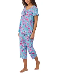 Cuddl Duds Women's Short-Sleeve Cropped Pajama Set