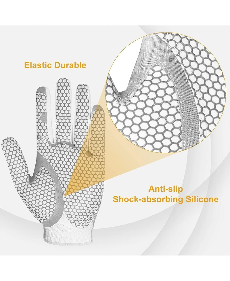 Wosofe Golf Gloves for Men s Left Hand Lycra Korean Nanometer Grip Soft Comfortable Pack of 2