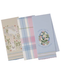 Design Imports Oh Hoppy Day Cotton Dishtowels Set, 18"x28"