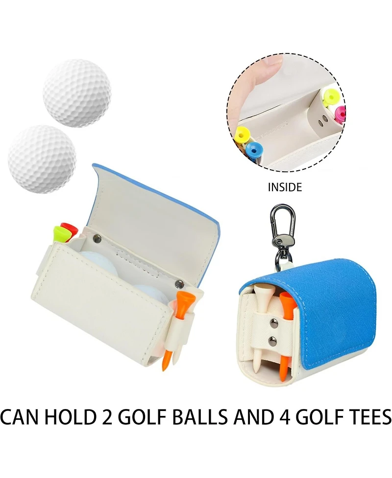 Wosofe Golf Ball Bag Pouch Golf Ball Waist Bagwith Tee Storage Carry Practical Portable Premium Pu