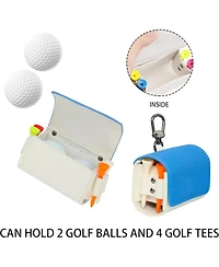 Wosofe Golf Ball Bag Pouch Golf Ball Waist Bagwith Tee Storage Carry Practical Portable Premium Pu