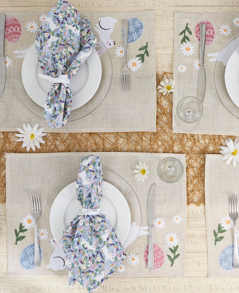 Design Imports Hoppy Easter Embellished Polyester Placemats, Set of 4