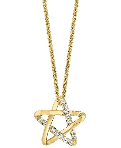 Lali Jewels Diamond Star 18" Pendant Necklace (1/6 ct. t.w.) in 14k Gold