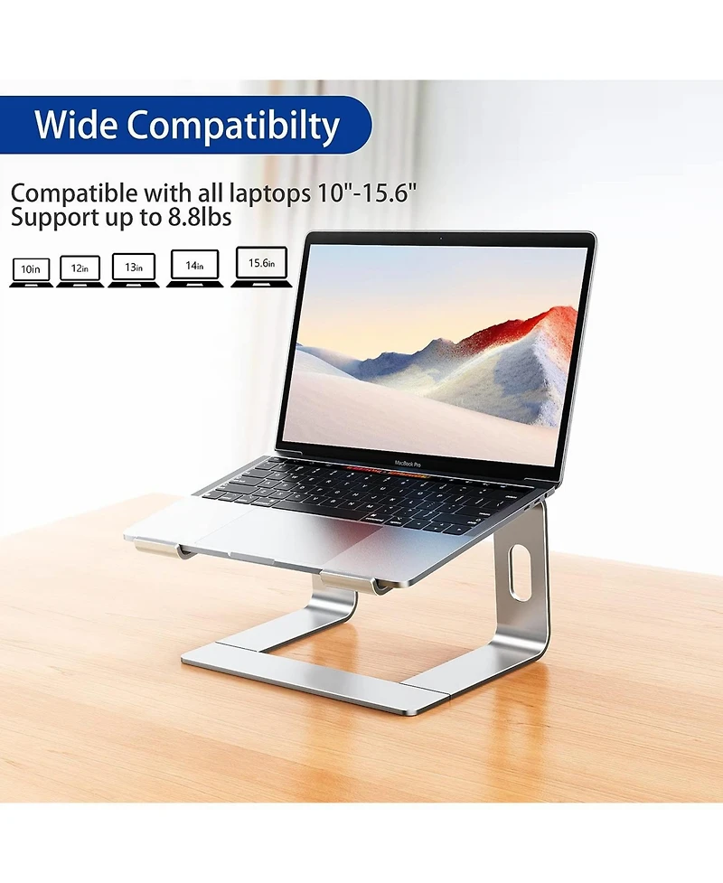 LS03 Aluminum Laptop Stand, Ergonomic Detachable Computer Stand, Riser Holder Notebook Stand Compatible with Air, Pro, Dell, Hp, Lenovo More 10-15.6"